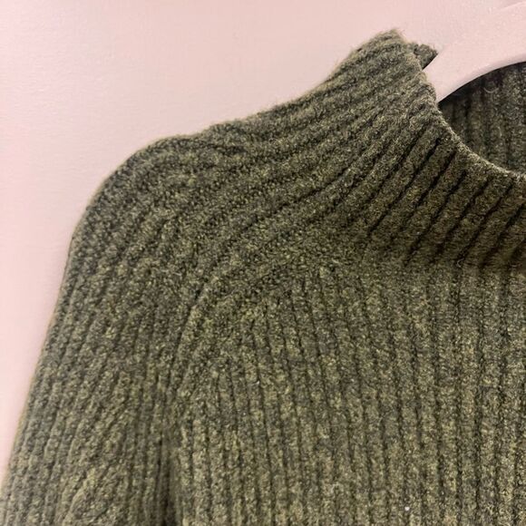 Madewell olive green mock turtleneck sweater Sz Sm - Picture 3 of 4
